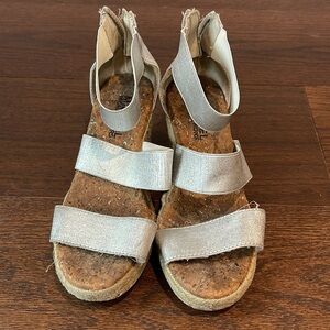 Michael Kors Silver Girls Wedges Size 1
